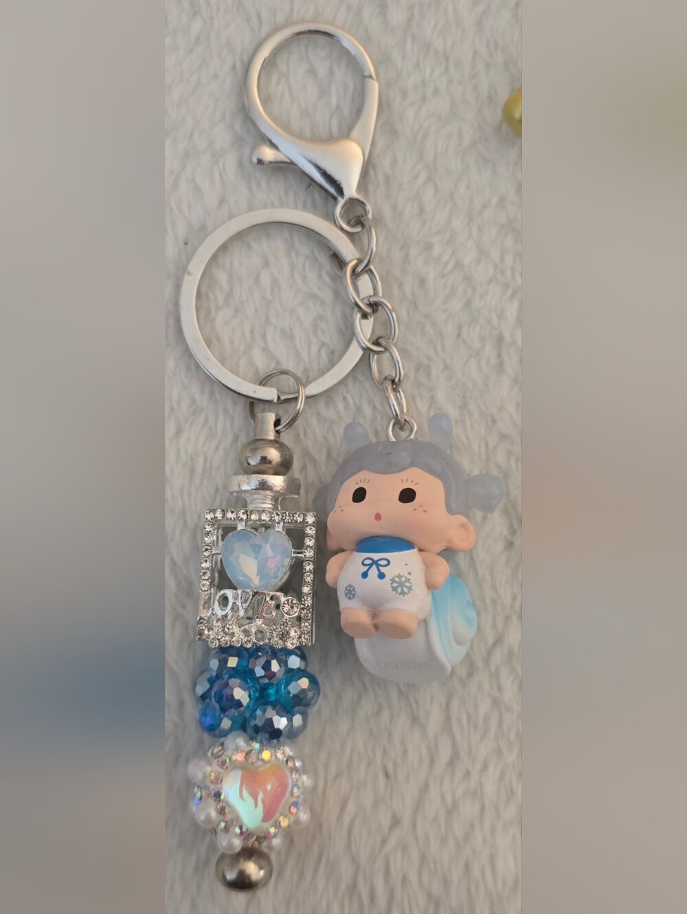 Blue & Silver Keychain/Bag Charm - Soda Snail